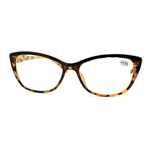 PASTL Clear Lens Glasses With Bifocal Reading Lens Womens Rectangular Cateye (tortoise, 2.00)