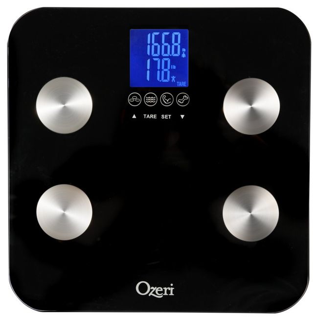 Touch 440Lbs Total Body Bathroom Scale Measures Weight Fat Muscle Bone Hydration