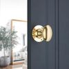 Infinity Decor Oval Mortice Door Knobs Set Polished Brass Pull Handles Pair - Victorian Knob Ideal for Residential Internal Use