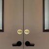 2" Round Push Pull Door Signs (Brushed Silver) - 2 Pack (4pcs)