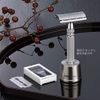 FEATER Special Double-edged All Stainless Steel Leather N, Made in Japan, Includes Dedicated Stand, 2 Replacement Blades, Stainless Steel, Domestic Razor, Premium Razor, Men's Single Item, 1 Piece (x 1)