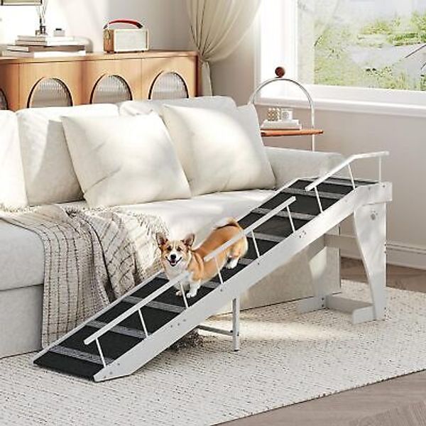 Dog Ramp for Bed Pet Bed Access Ramp Large Dog Ramp with Non-Slip Carpet Surface