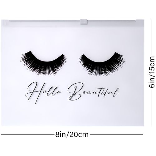 BRAWNA 60 Pck Lash Extension Aftercare Bags - Eyelash Makeup Bags - Cosmetic Bags - Eyelash Extension KIt Supplies Set - Lipstick Travel Pouch - Cute Lip Gloss Bags - size 6x8