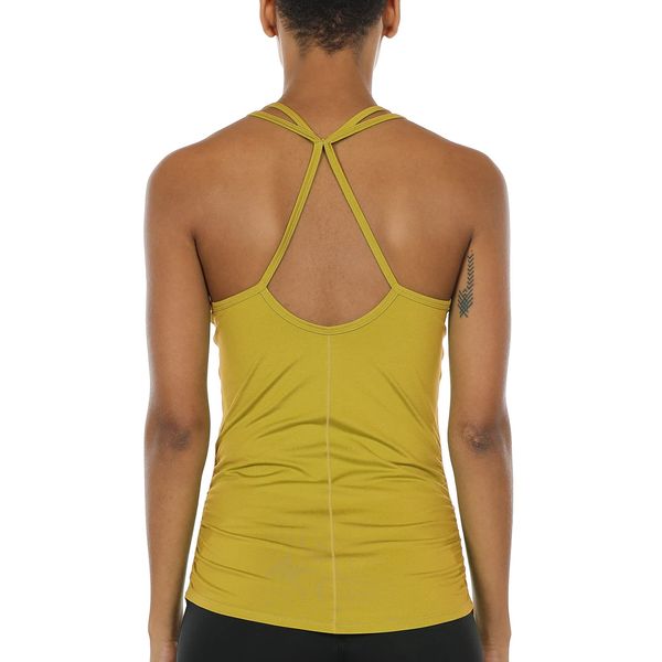 icyzone Workout Yoga Fitness Sports Racerback Tank Tops for Women (XL, Ginger)