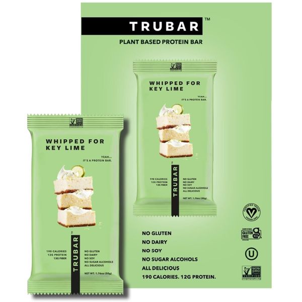TRUBAR Vegan Protein Bar, Whipped for Key Lime, Gluten Free, Plant Based, 12 Ct