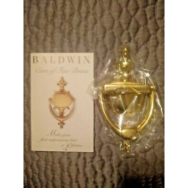 BALDWIN BRASS VINTAGE DOOR KNOCKER IN ORIGINAL BOX 6.5"