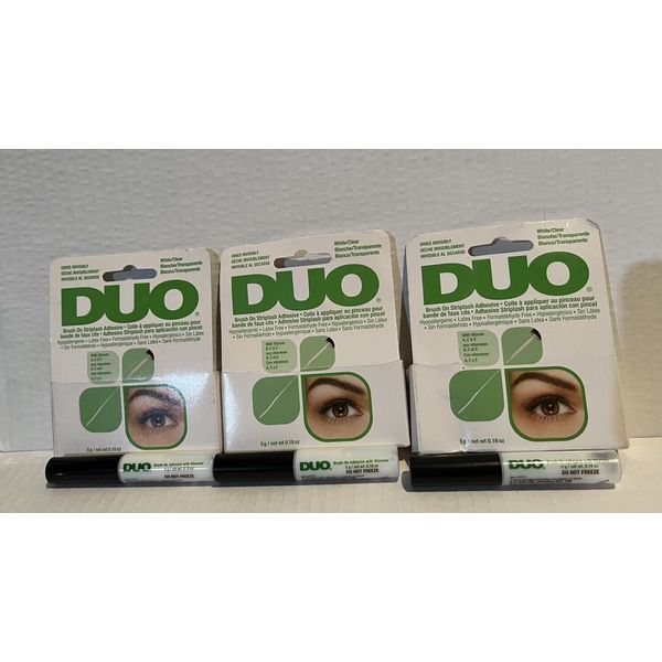 DUO BRUSH ON Striplash Adhesive Eyelash Lashes Glue Clear Invisible (green)