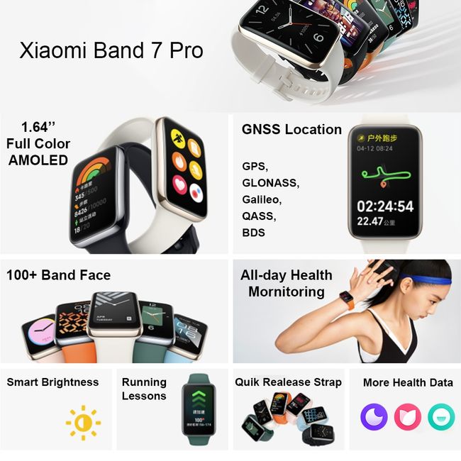 Global Version Xiaomi Mi Band 7 Pro GPS Smart Bracelet AMOLED Screen  Waterproof