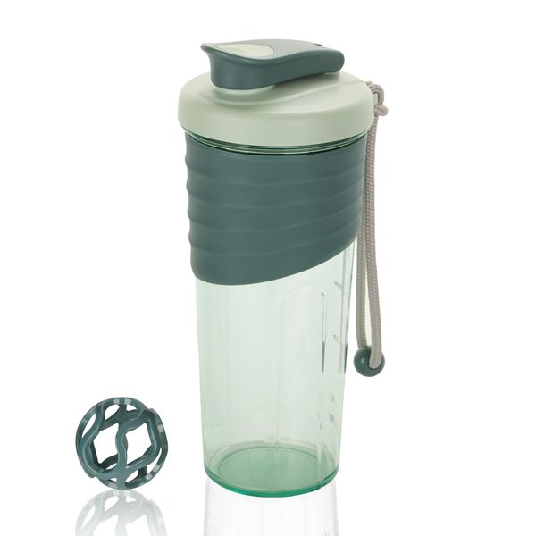 OUOUMUF Shaker con pallina, shaker per albume d'uovo, bottiglia d'acqua, senza BPA, shaker per shake proteine, shaker per proteine di alta qualità, 700 ml, a lunga durata, a prova di perdite, inodore,