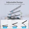 Adjustable Laptop Stand for Desk – Foldable Metal Riser with Ventilation Slots