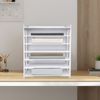White Horizontal 7 Layers File Organizer Desk Paper Manager 13.38*9.84*15.35''