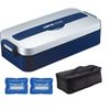 Asbel MC-800C Smart Lock Lunch Box with Ice Pack Bag, 1-Tier, Silver