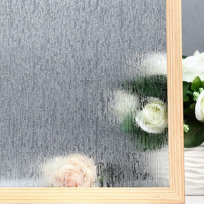 VELIMAX Rain Glass Window Film Privacy Static Window Clings Decorative Glass Sticker for Home Office Removable UV Protection Heat Control 17.7 x 78.7 inches