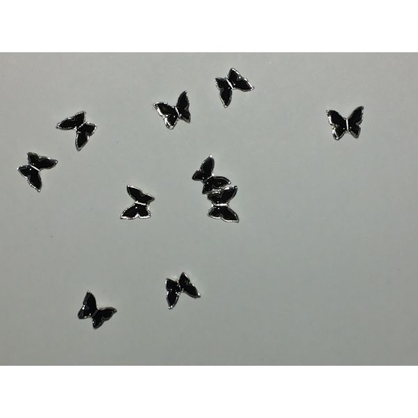 10psc New Beauty Black Butterfly Nail Art Decorations Alloy 3d Nail Charms Jewelry Glitter Alloy Nails Tools Plus Nail Glue