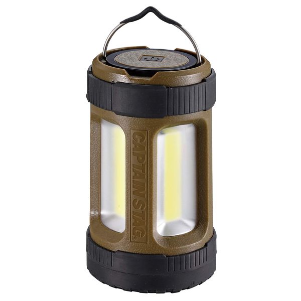 Captain Stag UK-4064 CS COB Lantern, Mini 4 Level Adjustment, Brightness 200 Lumens, Continuous Lighting Approximately 4 Hours (High), Continuous Lighting Approximately 100 Hours (Night Light), Khaki