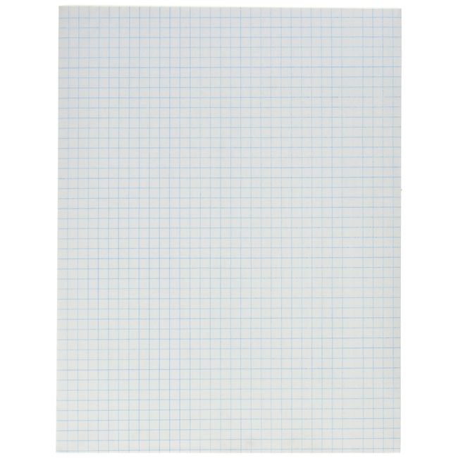 School Smart Graph Paper Pad with Chipboard Back, 8-1/2 x 11 Inches, 1/4 Inch Rule, White, Pack of 12