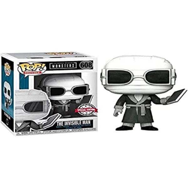 Funko POP! Movies: UM - Invisible Man - Black & White - Universal Monsters - Collectable Vinyl Figure - Gift Idea - Official Merchandise - Toys for Kids & Adults - Movies Fans