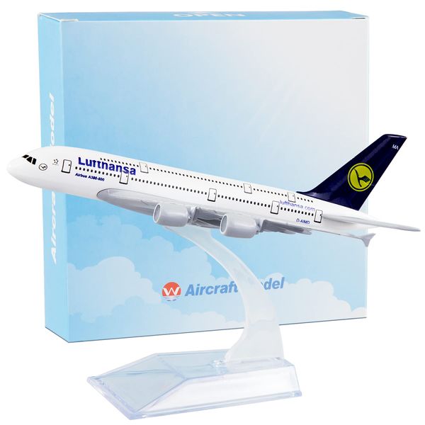 Busyflies Airplane Model 16cm Lufthansa Model Plane Airbus 380 1:400 Diecast Alloy Plane Model Plane for Collection