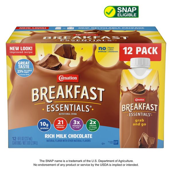 Carnation Breakfast Essentials Nutritional Drink Rich Milk Chocolate 10g Protein