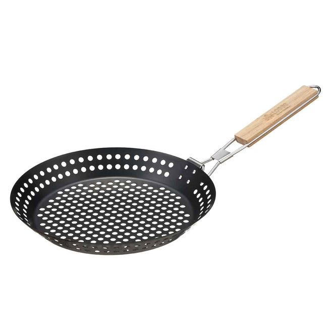 Logos Makibi Grill PAN 81210200 Black (Approx.) Diameter 12.0 x Height 1.4 inches (30.5 cm) x Height 1.4 inches (3.5 cm)