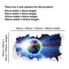 Space Wall Sticker - Earth in Space Broken Wall Decal Art (120cm Width x 65cm Height)
