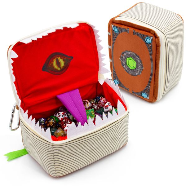 CM Mimic Spell Book Dice Case with 7 RPG Dice Fits Up to 250 Role Playing Dice