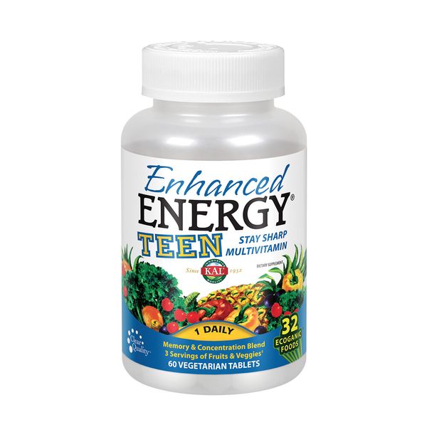 KAL Enhanced Energy Multivitamin for Teens | 60 Tablets