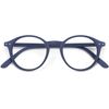 GAWK Type L Soft-Touch Matt Navy Blue Retro Round Reading Glasses with Pouch Case, +1.5