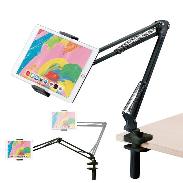 Elecom TB-DSZARMBKN Tablet Stand Smartphone Stand with Flexible Arm Black