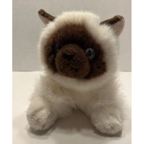 Aurora Plush Himalayan Cat Realistic Stuffed Animal Toy Blue Eyes Fluffy 15”