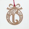 Laser cut Christmas tree bauble decoration: Letter J