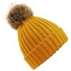 Beechfield Bobble Pom Beanie Hat (Light Grey)