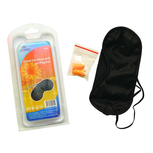 Travel Eye Mask / Sleeping Mask & Ear Plug Set, Ideal For Car, Plane Journeys