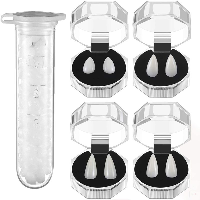 Vampire Teeth,5 Pieces Vampire Fangs Kit 4Sizes Custom Fangs Vampire ...