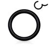PiercedOff Titanium PVD Black Hinged Segment Ring - Thickness 16GA (1.2mm) / Diameter 8mm