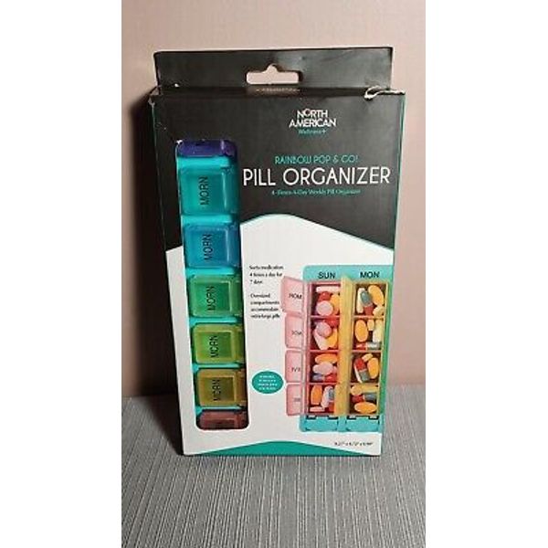 Daily Pill Organizer 4-Times A Day For A Week Medicine Case For Vitamins