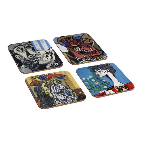 Picasso Artwork 4 Piece Wooden Coaster Set