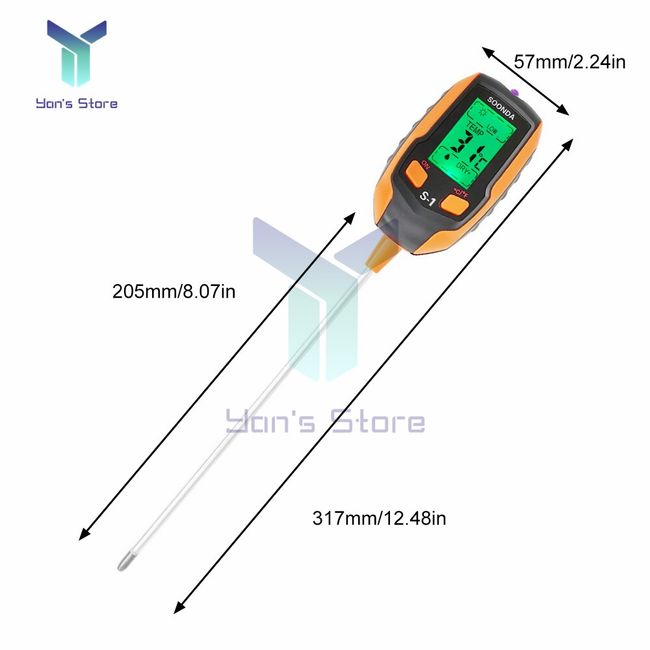 Soil-290 LCD Soil Thermometer Hygrometer Probe Electronic Temperature Humidity  Meter Garden Plant Thermometer Hygrometer,Soil Meter