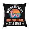 Red Wiggler Worm Composting White Worms Worm Farmer Throw Pillow