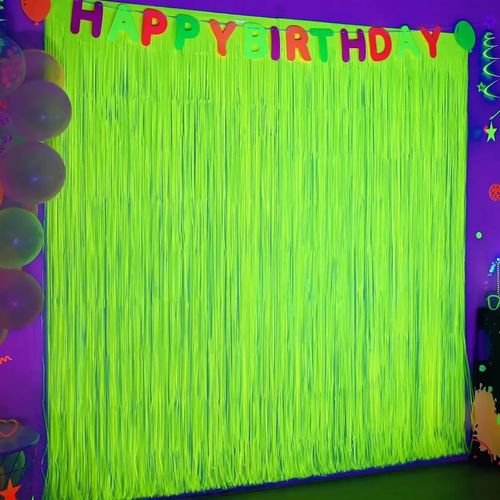 3 Pack 3.28ft x 6.56ft Glow in The Dark Party Decor Supplies for Wedding Birthday Baby Shower Bachelorette Banners Decorations（Fluorescent Macaron Yello