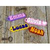 SuperFineDeesigns Custom Keychain Groovy Font, Personalized Key Chain, Customized Name Text Tag, Bulk Discounts