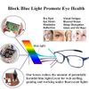 DOOViC Blue Light Blocking Computer Reading Glasses Blue/Rectangle TR90 Flexible Frame Lightweight Readers for Men/Women +2.0