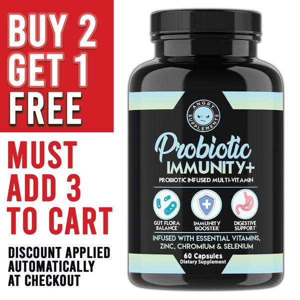 Probiotic Immunity + Vitamin C, E, D3, Zinc Immune & Digestive System Support 1p