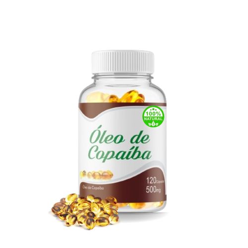 Óleo de Copaíba 100% Puro Natural 500mg 120 Cápsulas