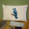 'Blue Jay on a Branch' Canvas Clutch Bag/Accessory Case (CL00044254)