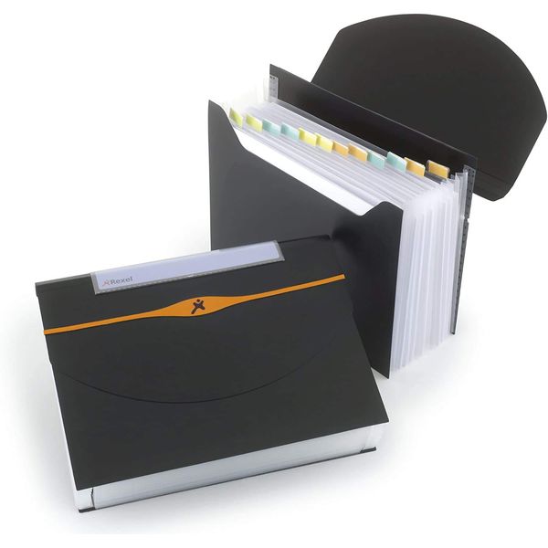 Rexel Optima Expander File, 13-Part, 500 Sheet Capacity, A4 Size - Black