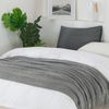 BOURINA Textured Solid Soft Sofa Throw Couch Cover Knitted Decorative Blanket, Dark Grey, 127x152cm