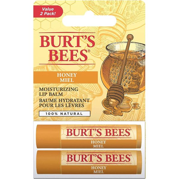 Burt's Bees Lip Balm Multipack, Chapstick Lip Balms With Honey & Beeswax, Duo Value Pack, 2x4.25g