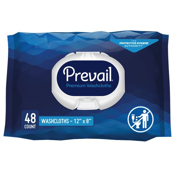 Prevail Personal Wipe, Bath Wipe Washcloth, Soft Pack, Vitamin E/Aloe, WW-710-48 Pack