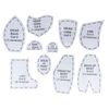 Rflaueo 1pc Memory Bear Template 15in Ruler Set DIY Acrylic Bear Patterns Sewing Pattern with Instructions Patchwork Ruler Cutting Fabric Template(U238-1)